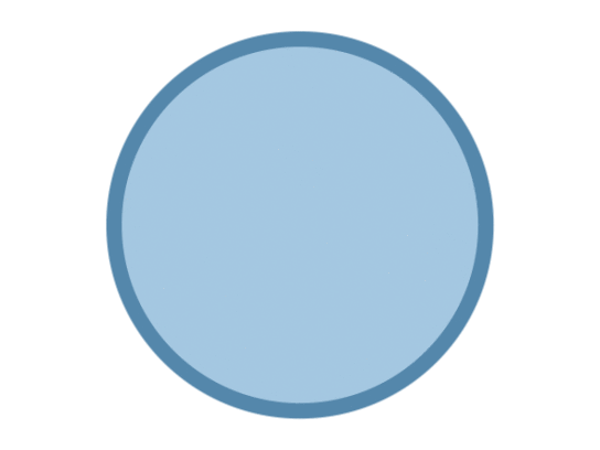 Die Animation zeigt einen dunkel-blauen Kreis. Im dunkel-blauen Kreis befindet sich ein hell-blauer Kreis. Der hell-blaue Kreis pulsiert. Der Kreis steht für die Atmung: Einatmen und ausatmen, ein- und ausatmen, und so weiter